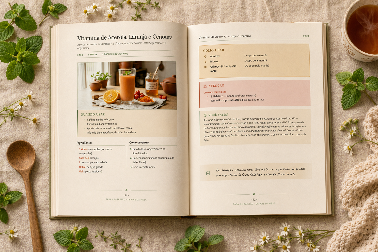 Livro aberto mostrando spread com receita