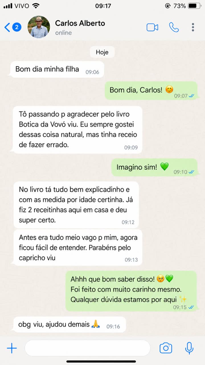 Mensagem de Carlos Alberto: Tinha receio de fazer errado. No livro ta tudo bem explicadinho, me deu seguranca